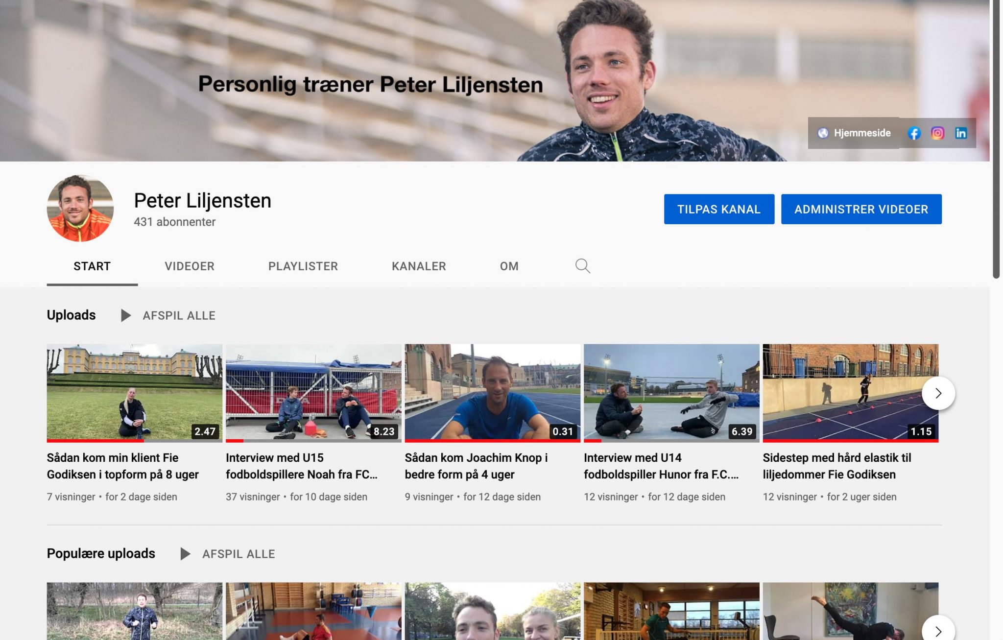 Følger du mig på min YouTube kanal?