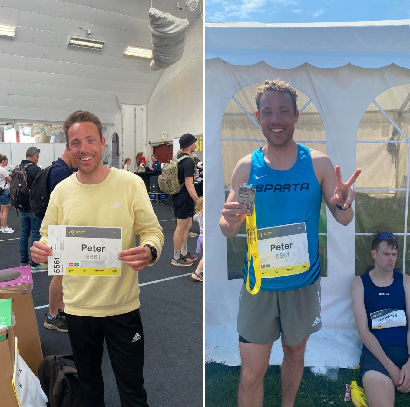 Sådan ser det ud før og efter man har løbet et Marathon på 42 km 😁