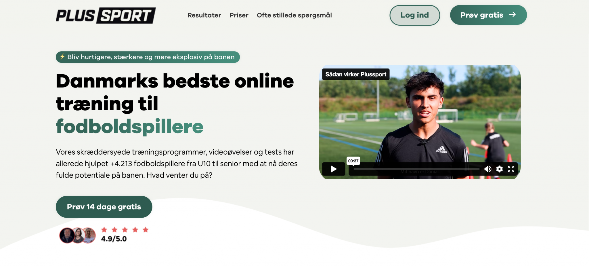 4.213 fodboldspiller bruger Plussport i deres træning