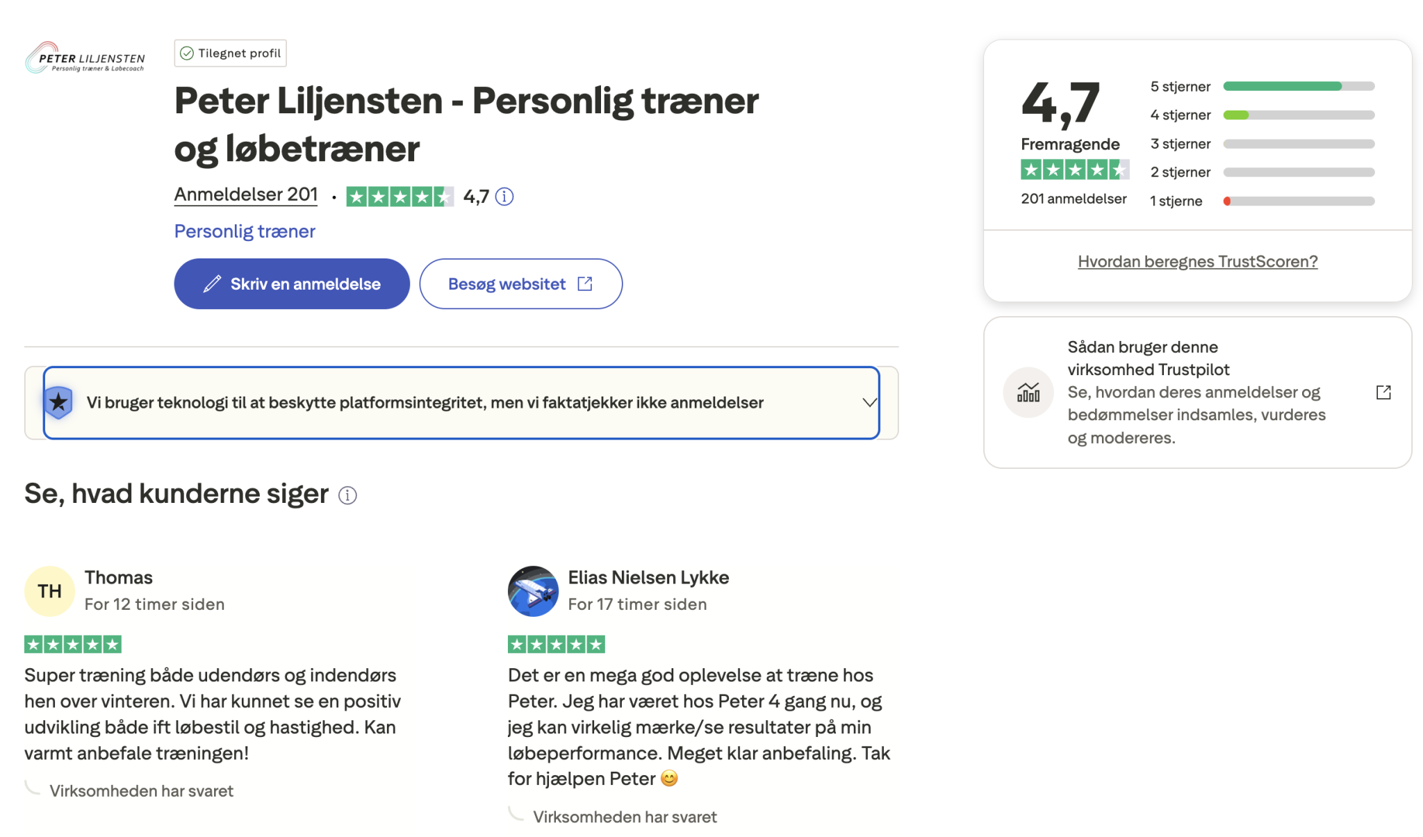 201 Trustpilot-anbefalinger – tak til alle, der følger mit arbejde med unge fodboldspillere