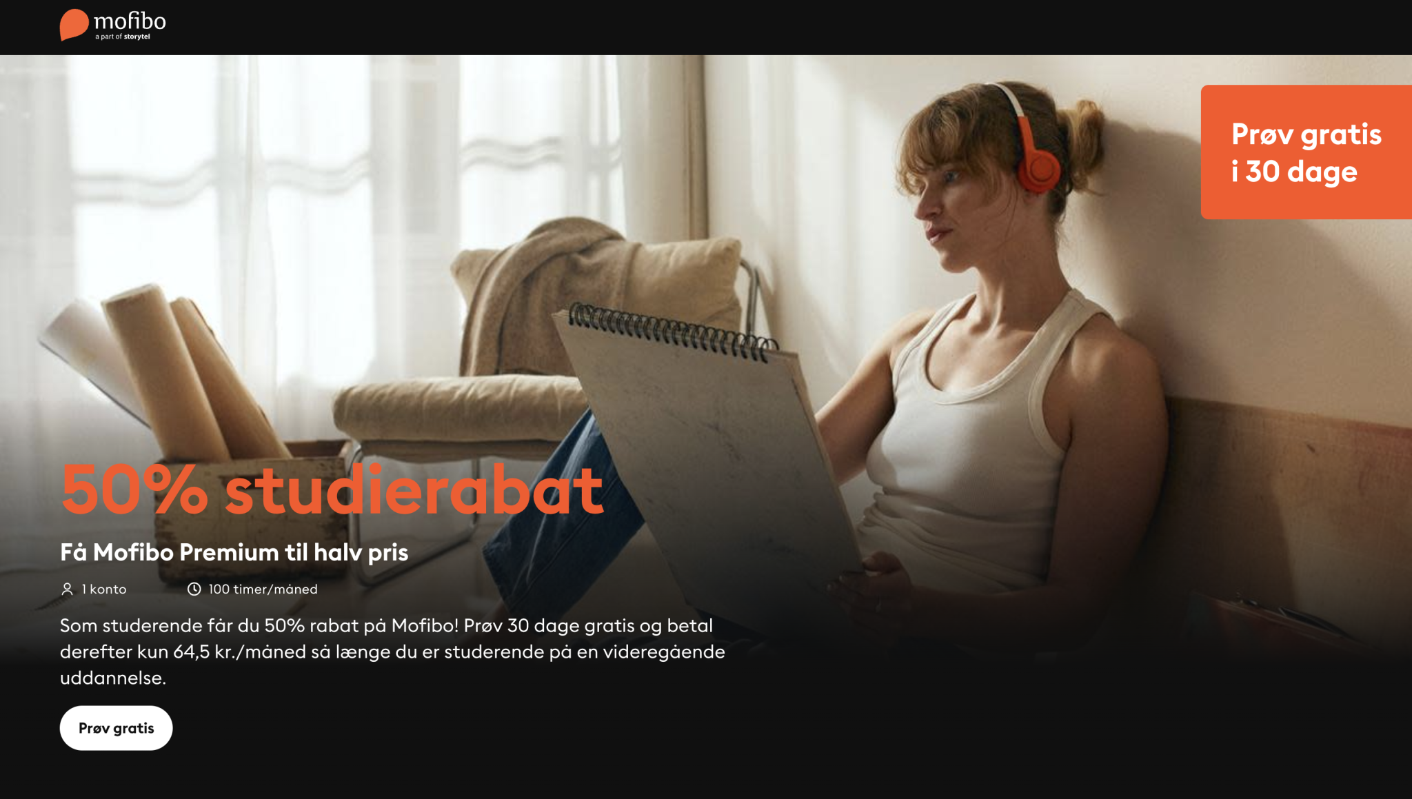 Få 50% studierabat på lydbøger og e-bøger hos Mofibo